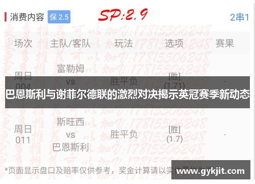 巴恩斯利与谢菲尔德联的激烈对决揭示英冠赛季新动态